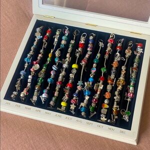 Collectible Willabee & Ward Boxed 12 Month Charm Bracelet Set